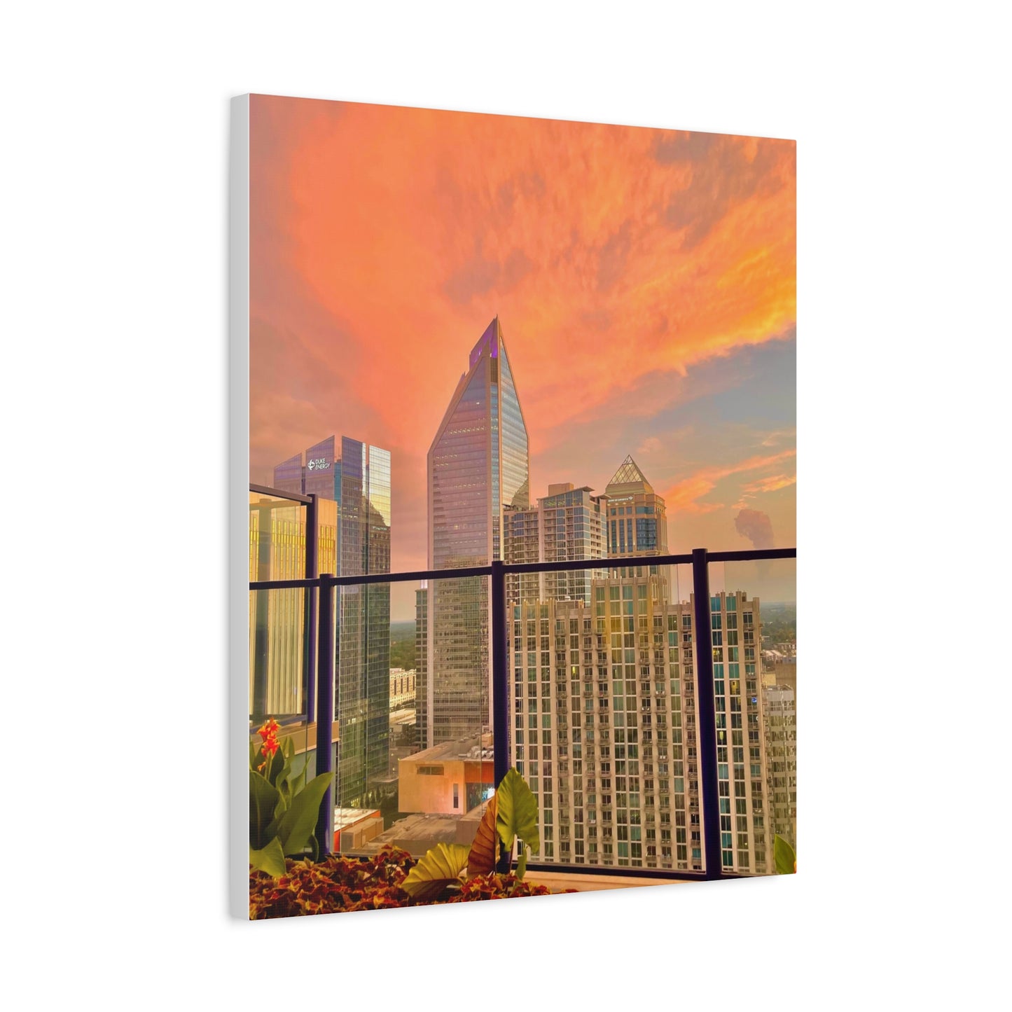 Uptown Charlotte Sunset Matte Canvas