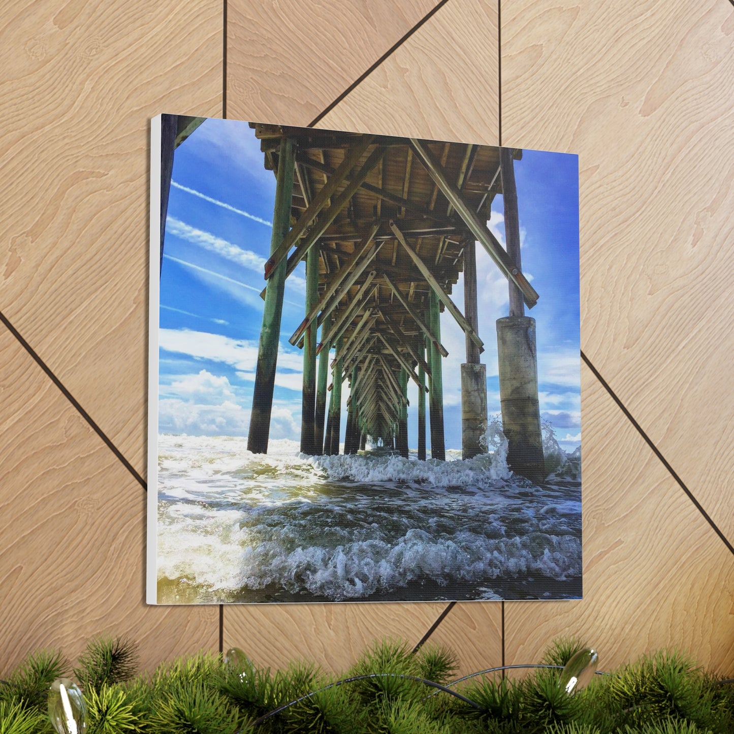 Topsail Island, North Carolina Pier Canvas Gallery Wraps