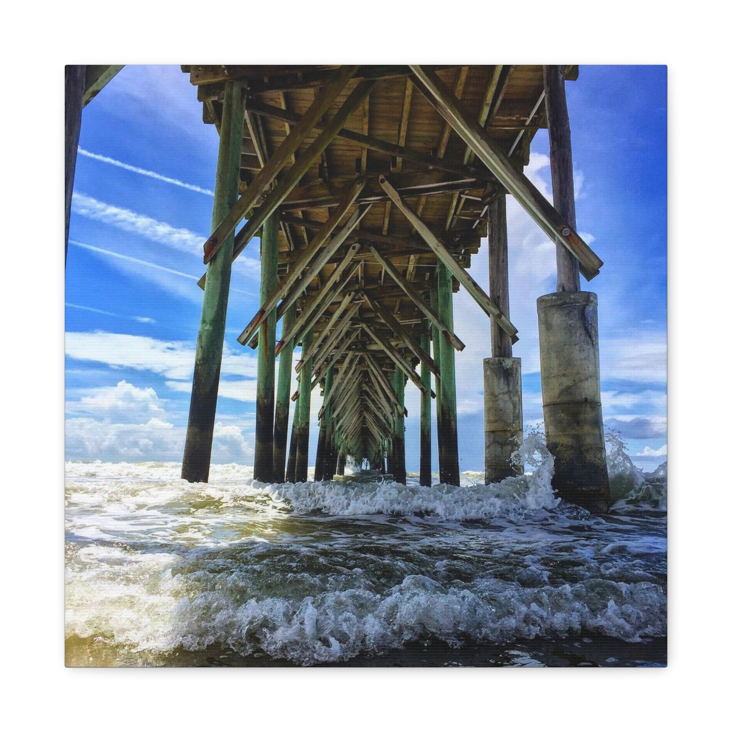 Topsail Island, North Carolina Pier Canvas Gallery Wraps