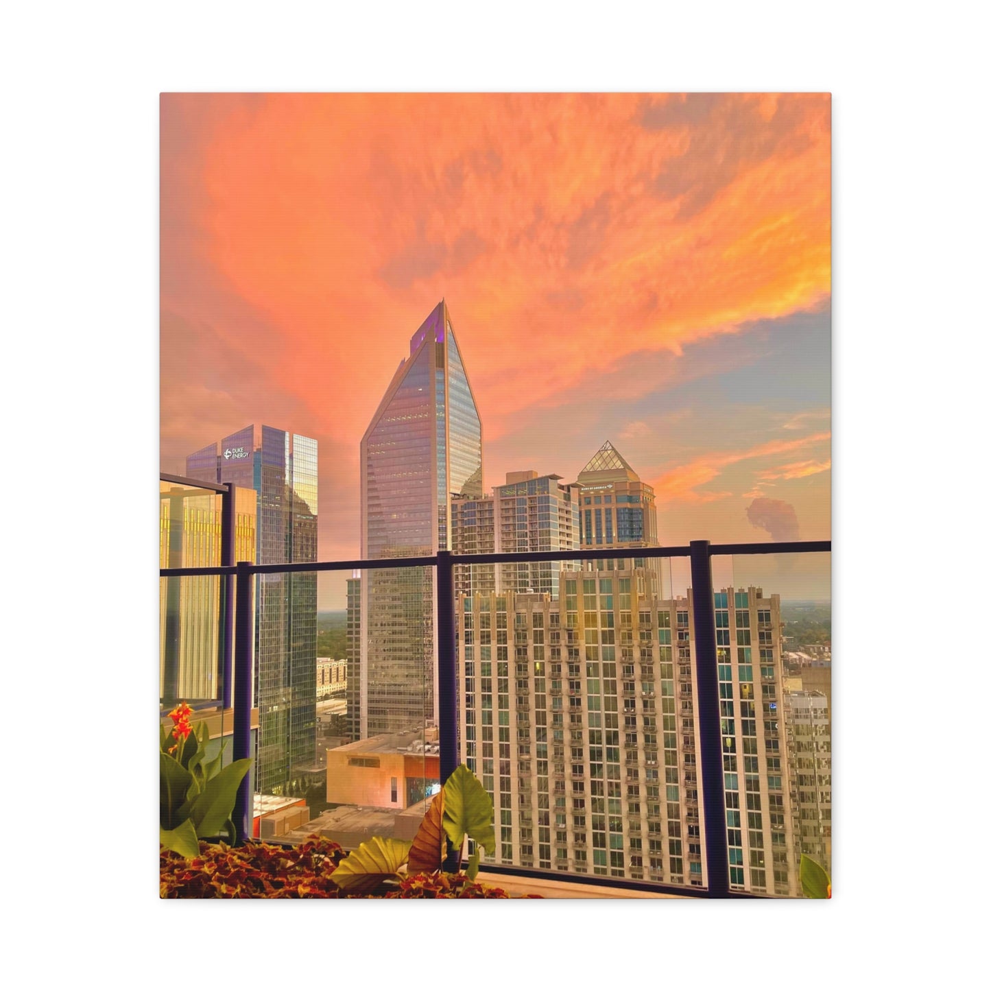 Uptown Charlotte Sunset Matte Canvas