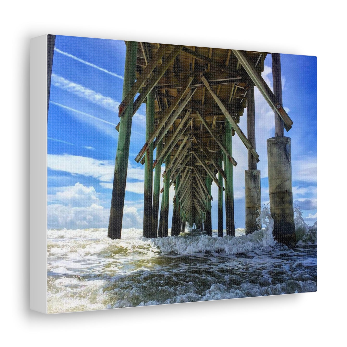 Topsail Island, North Carolina Pier Canvas Gallery Wraps