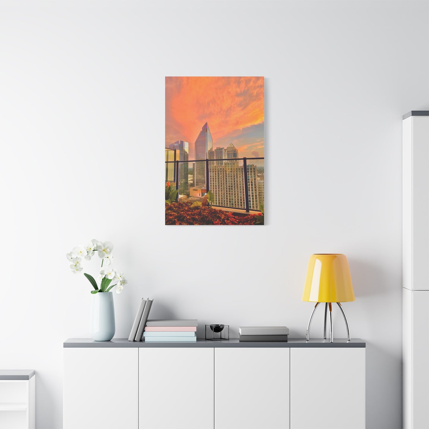 Uptown Charlotte Sunset Matte Canvas