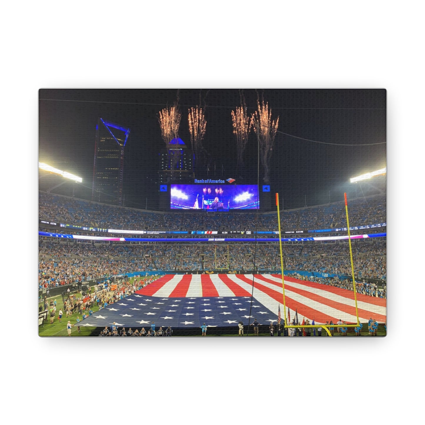 Carolina Panthers American Flag Canvas Gallery Wraps