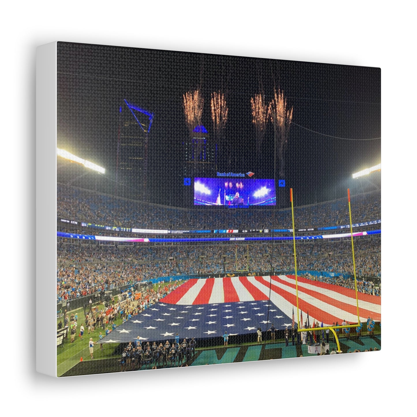 Carolina Panthers American Flag Canvas Gallery Wraps