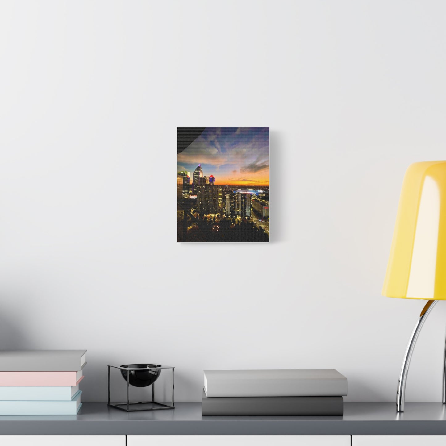 Uptown Charlotte Sunset Wall Art - Stretched Matte Canvas