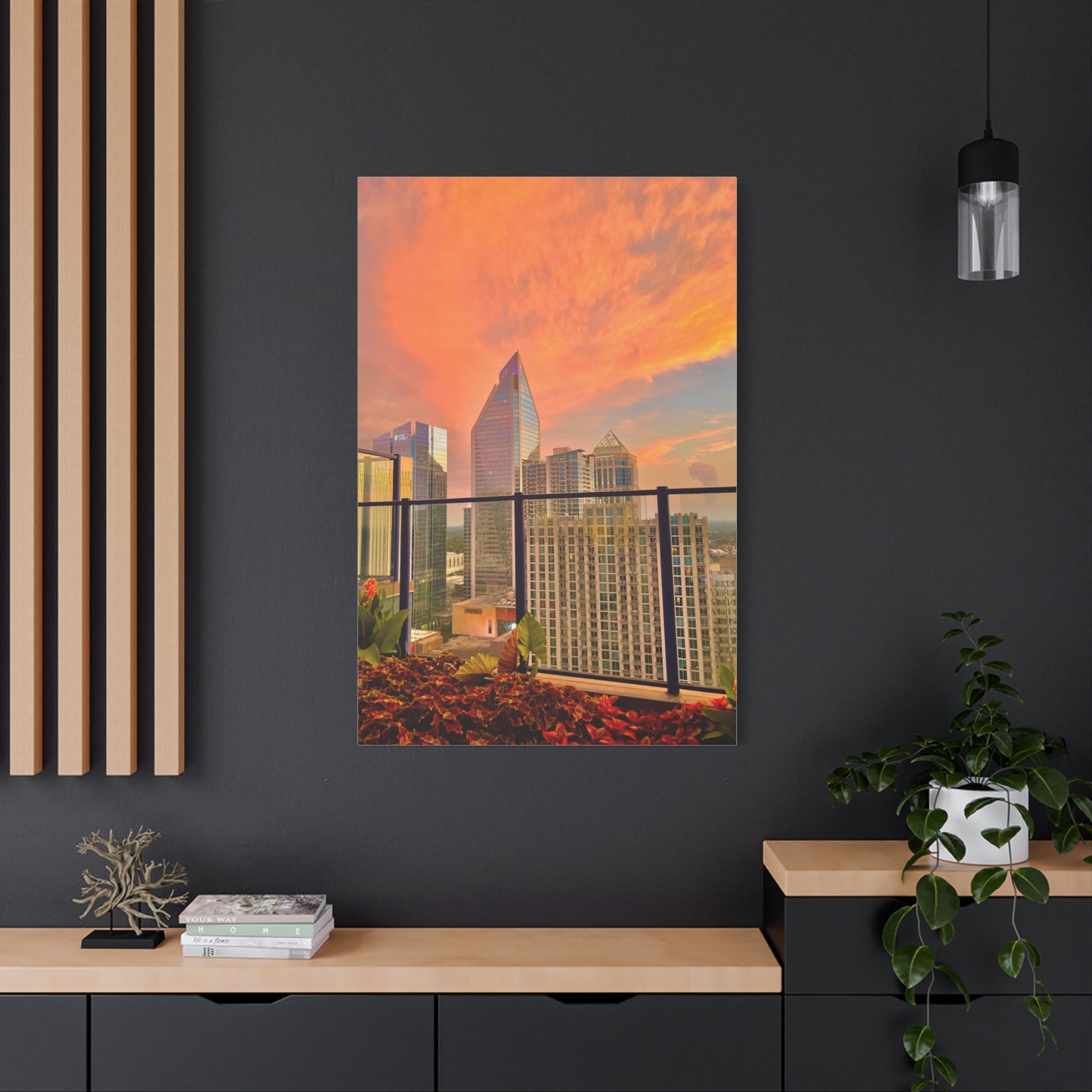 Uptown Charlotte Sunset Matte Canvas