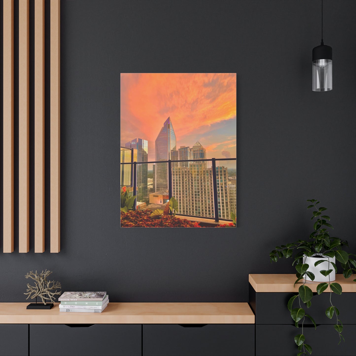 Uptown Charlotte Sunset Matte Canvas