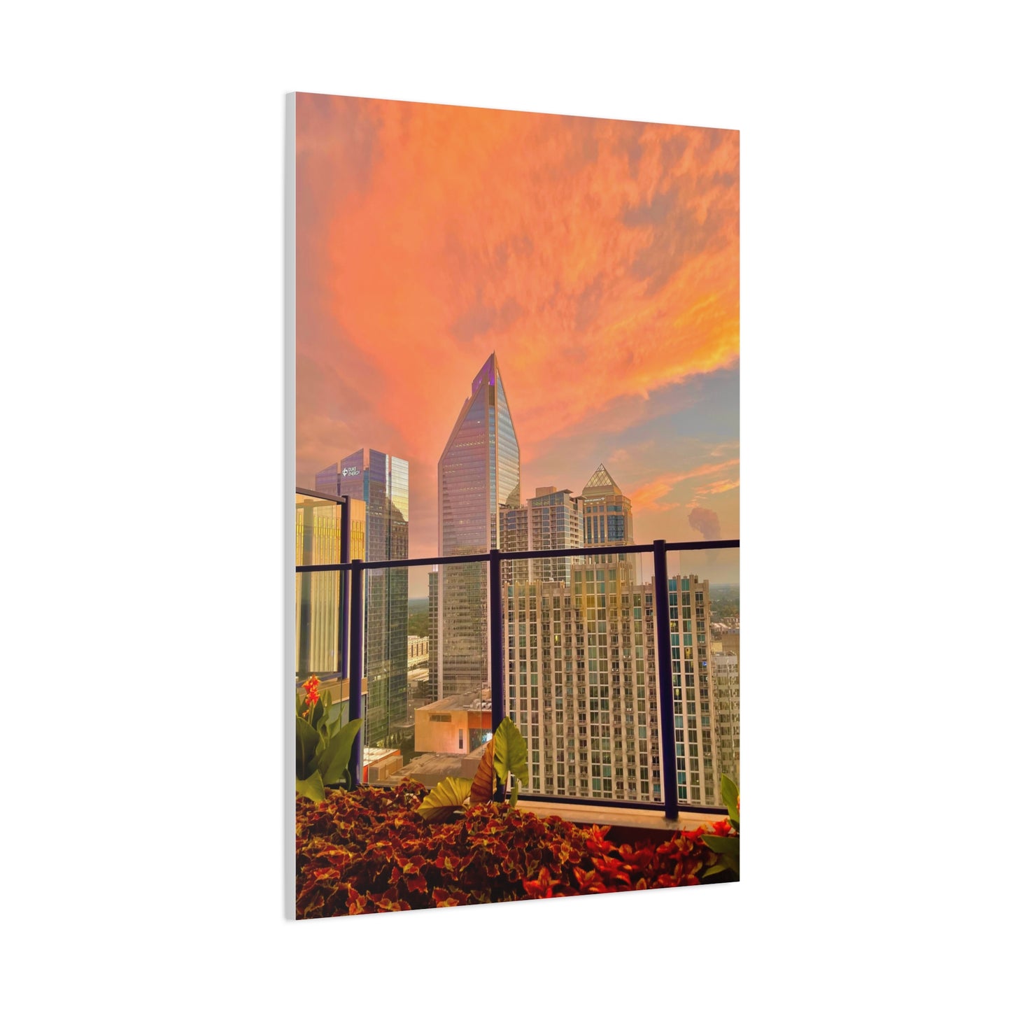 Uptown Charlotte Sunset Matte Canvas