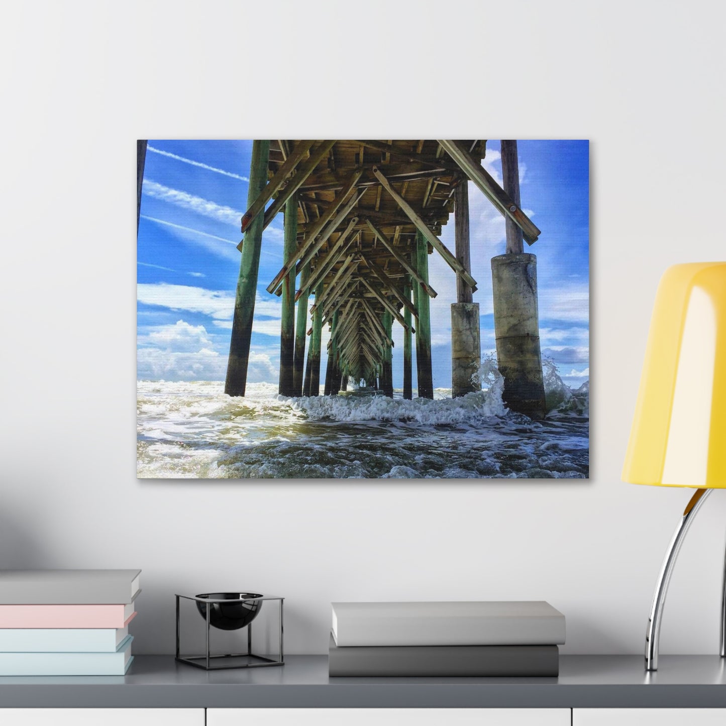 Topsail Island, North Carolina Pier Canvas Gallery Wraps