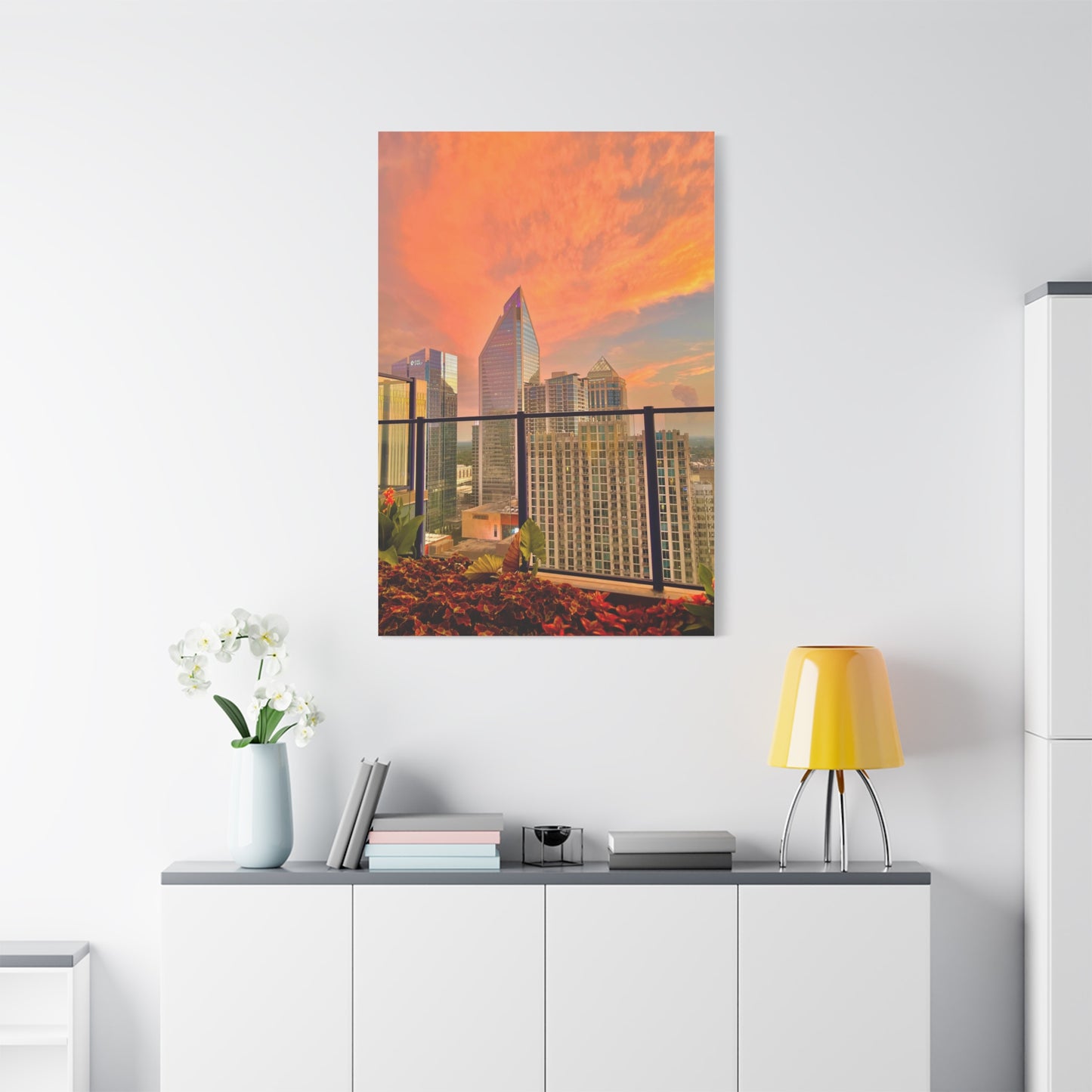 Uptown Charlotte Sunset Matte Canvas