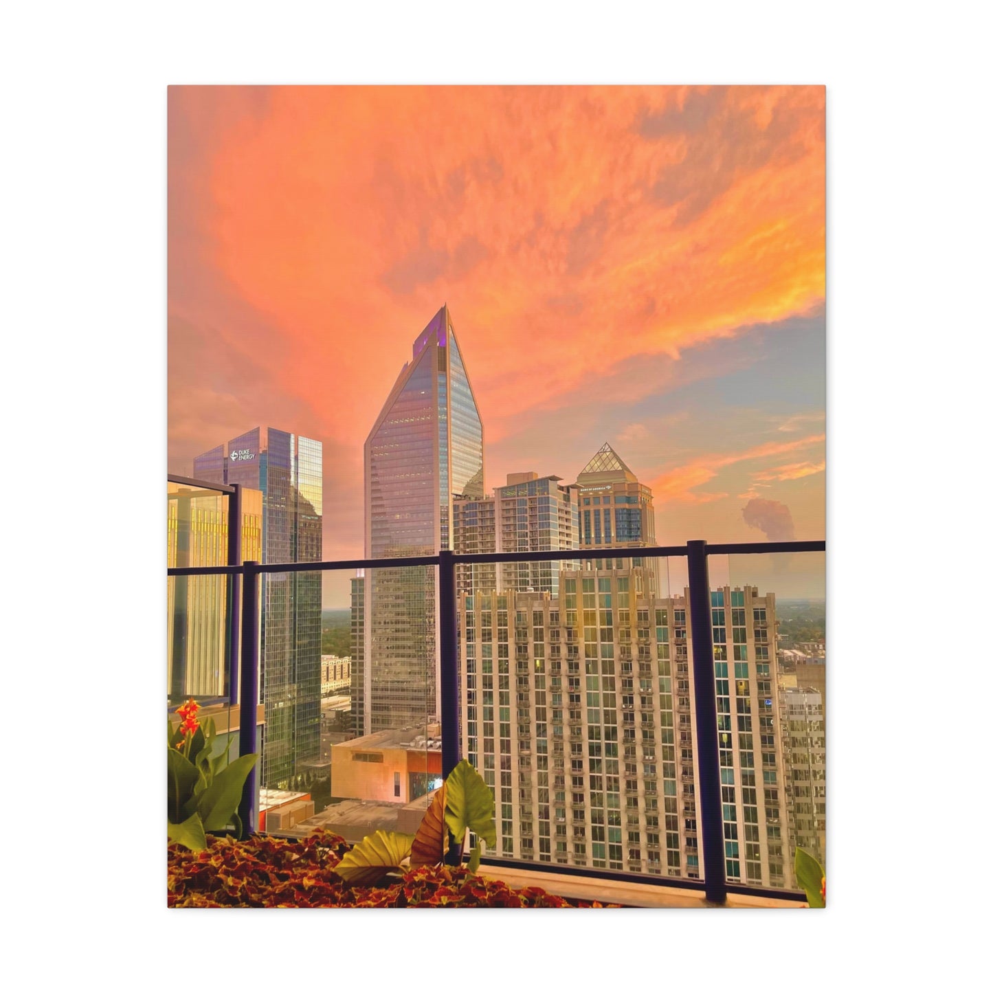 Uptown Charlotte Sunset Matte Canvas