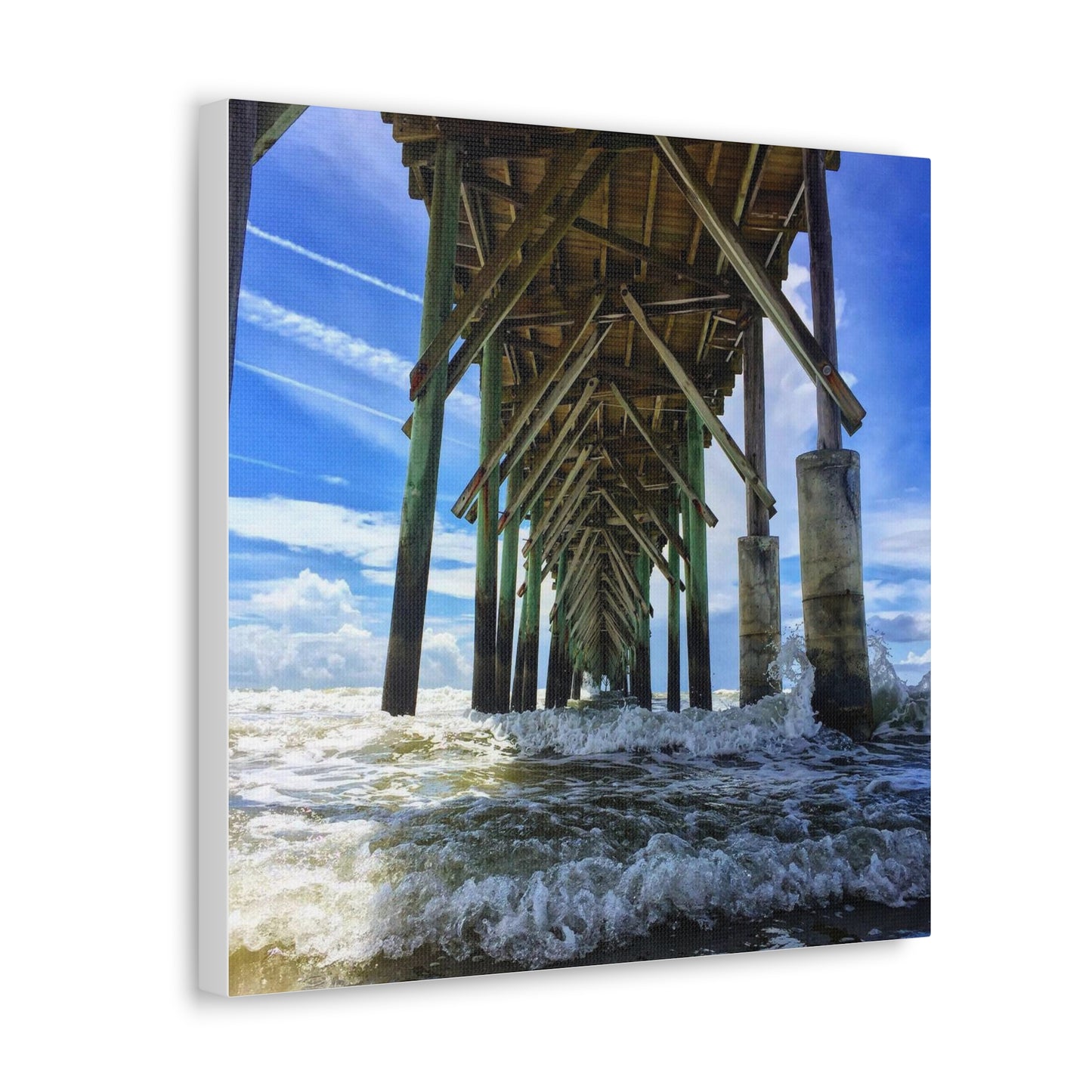 Topsail Island, North Carolina Pier Canvas Gallery Wraps