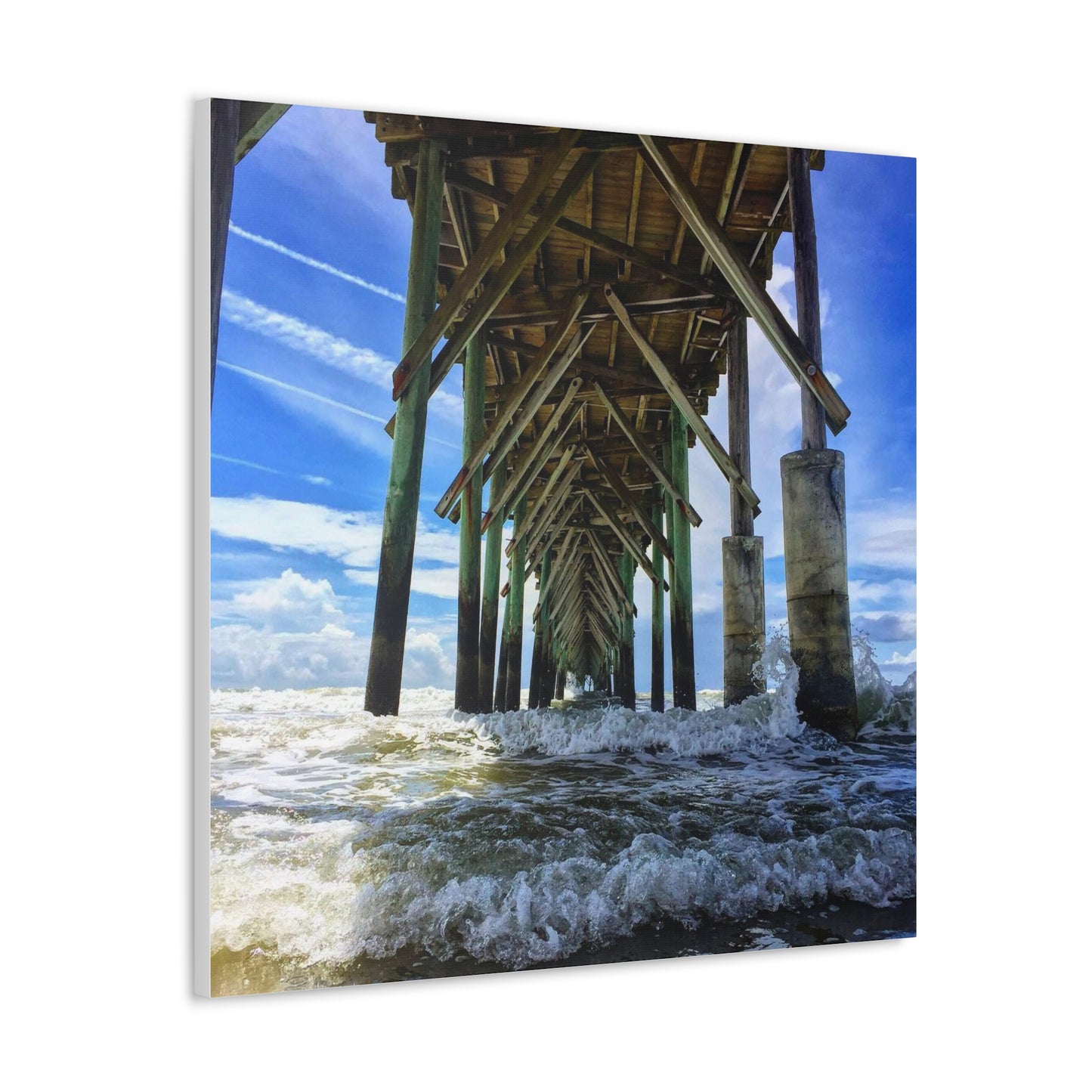 Topsail Island, North Carolina Pier Canvas Gallery Wraps