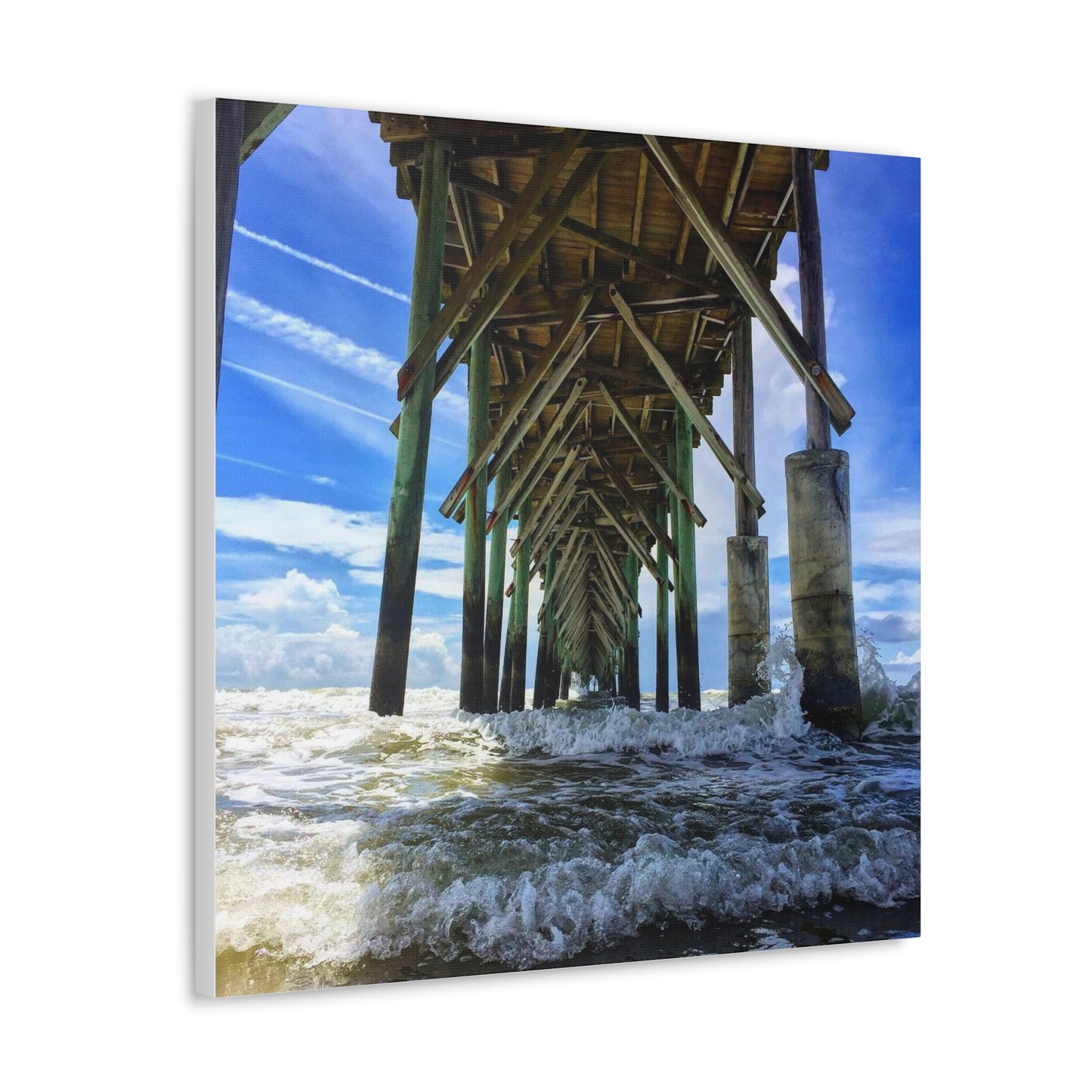 Topsail Island, North Carolina Pier Canvas Gallery Wraps