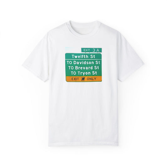 Charlotte I-277 Exit 3A Unisex Garment-Dyed T-shirt