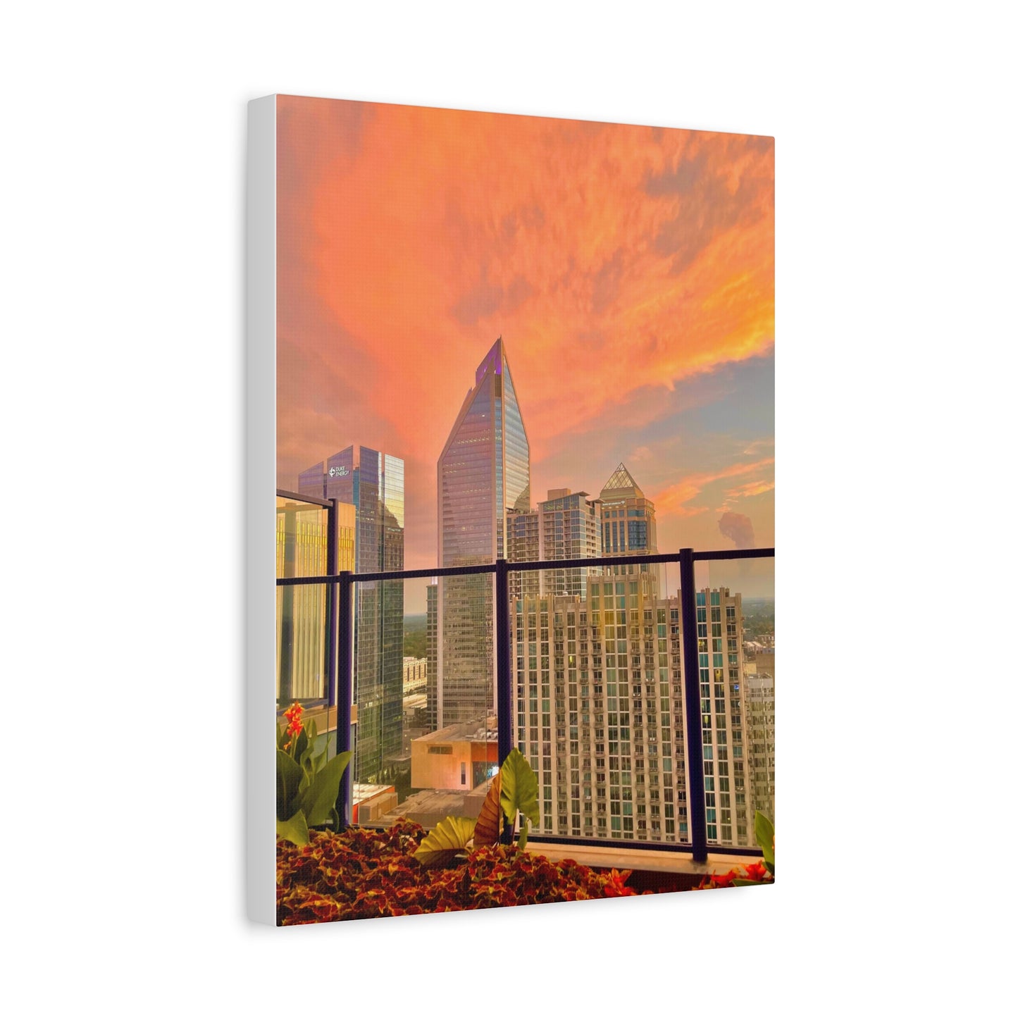 Uptown Charlotte Sunset Matte Canvas