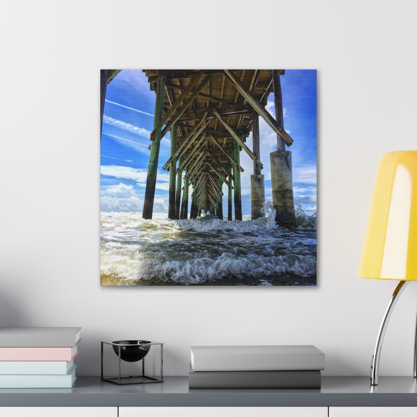 Topsail Island, North Carolina Pier Canvas Gallery Wraps