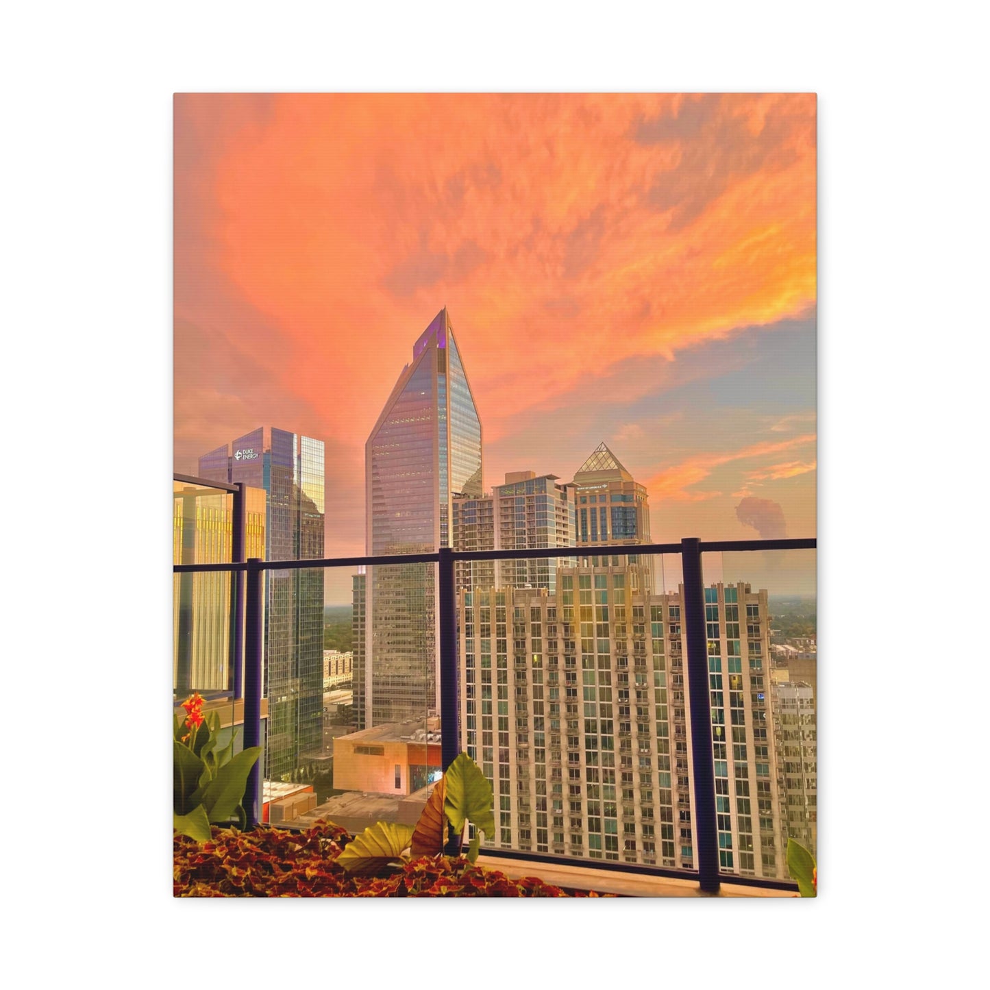 Uptown Charlotte Sunset Matte Canvas