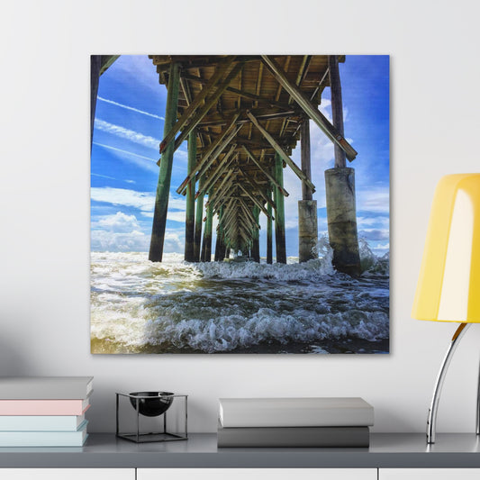 Topsail Island, North Carolina Pier Canvas Gallery Wraps