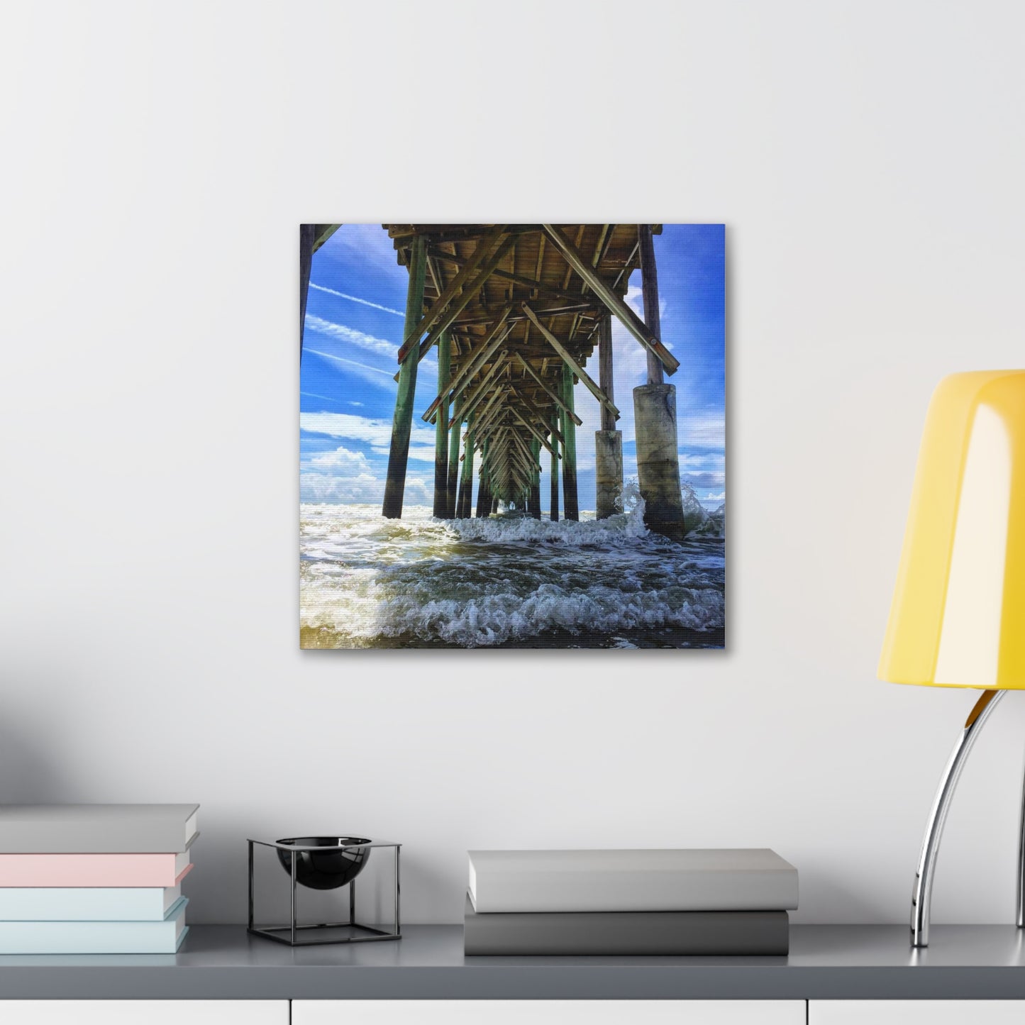 Topsail Island, North Carolina Pier Canvas Gallery Wraps