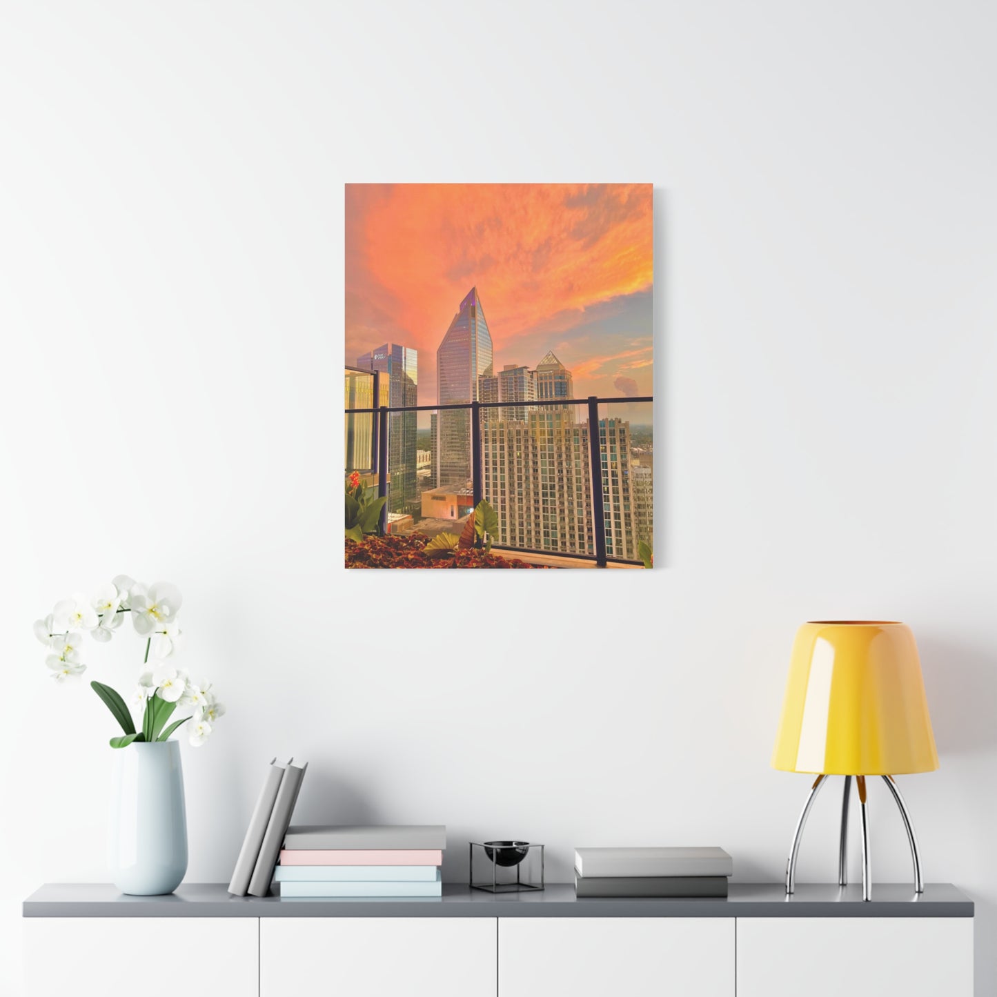 Uptown Charlotte Sunset Matte Canvas