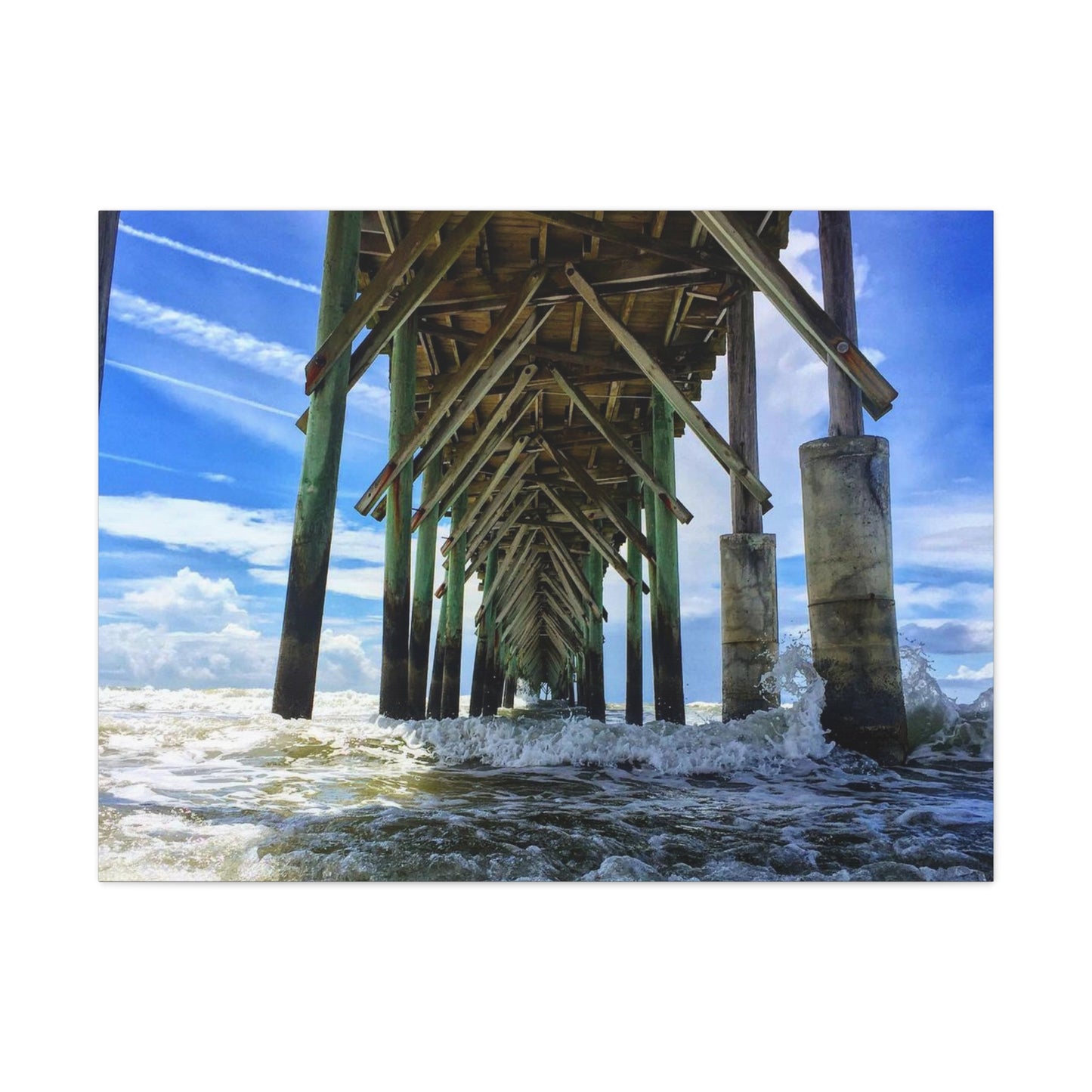 Topsail Island, North Carolina Pier Canvas Gallery Wraps