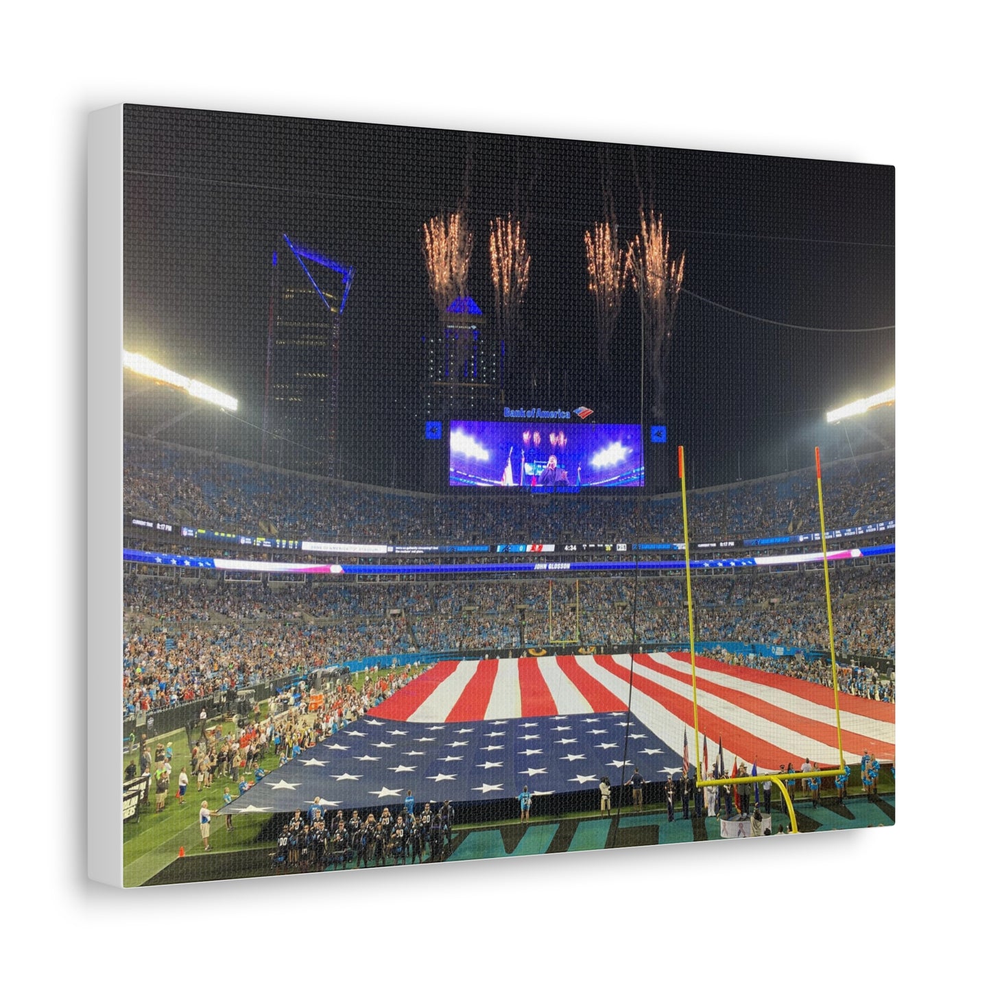 Carolina Panthers American Flag Canvas Gallery Wraps