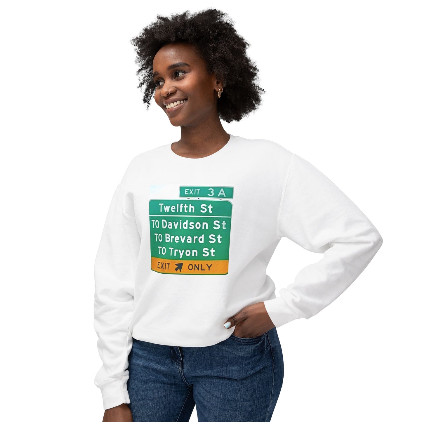 Charlotte I-277 Exit 3A Unisex Lightweight Crewneck Sweatshirt