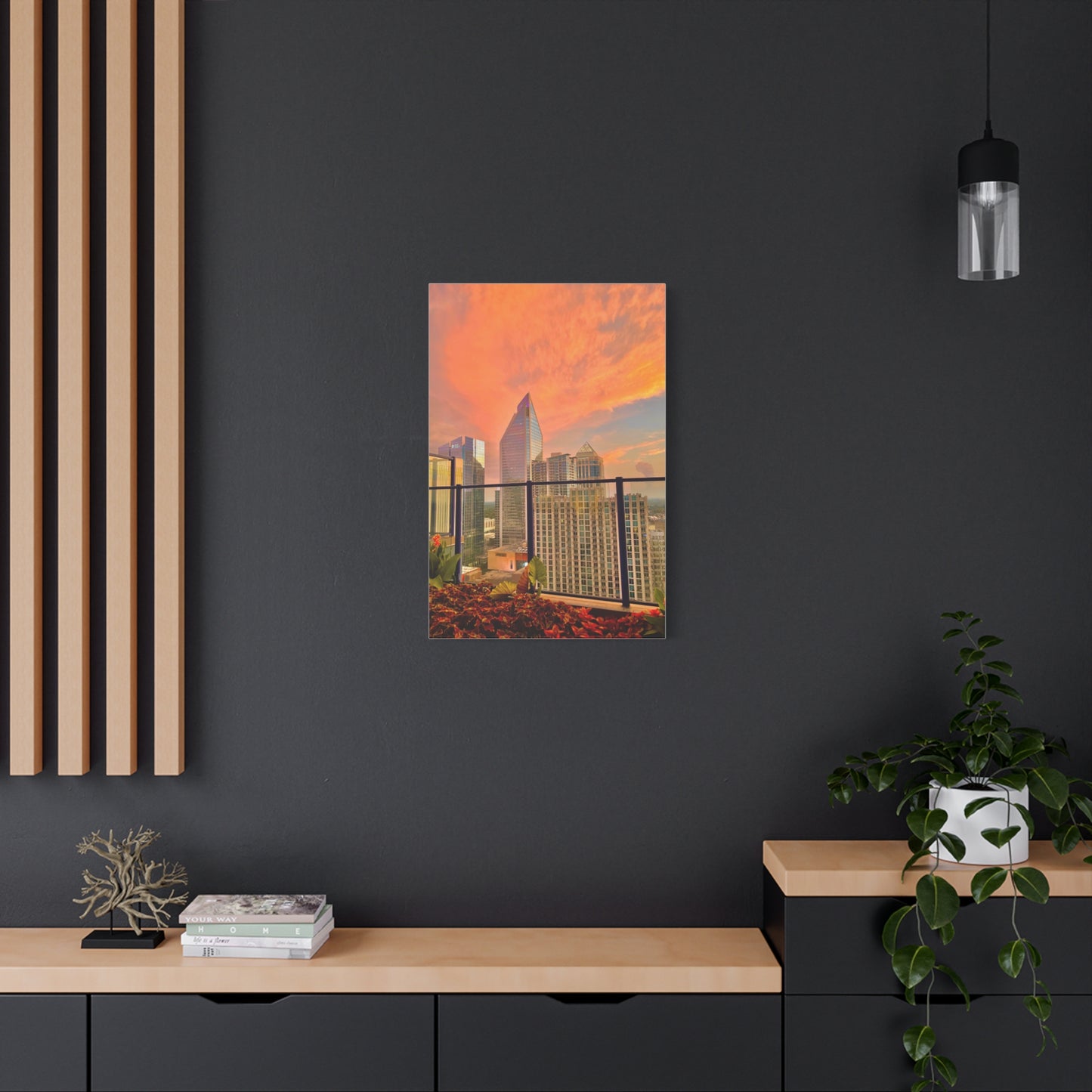 Uptown Charlotte Sunset Matte Canvas