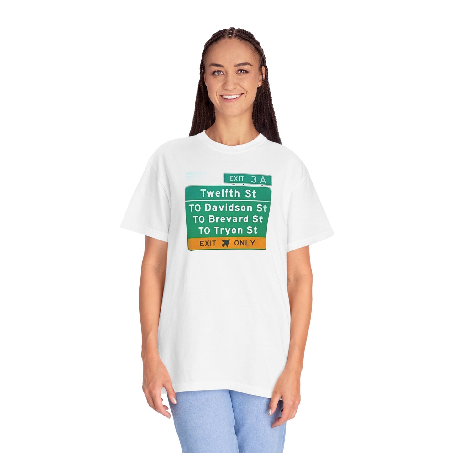 Charlotte I-277 Exit 3A Unisex Garment-Dyed T-shirt