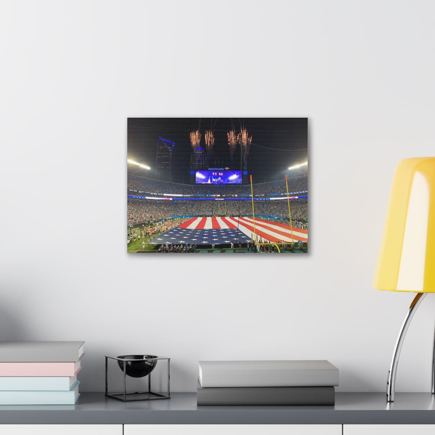 Carolina Panthers American Flag Canvas Gallery Wraps