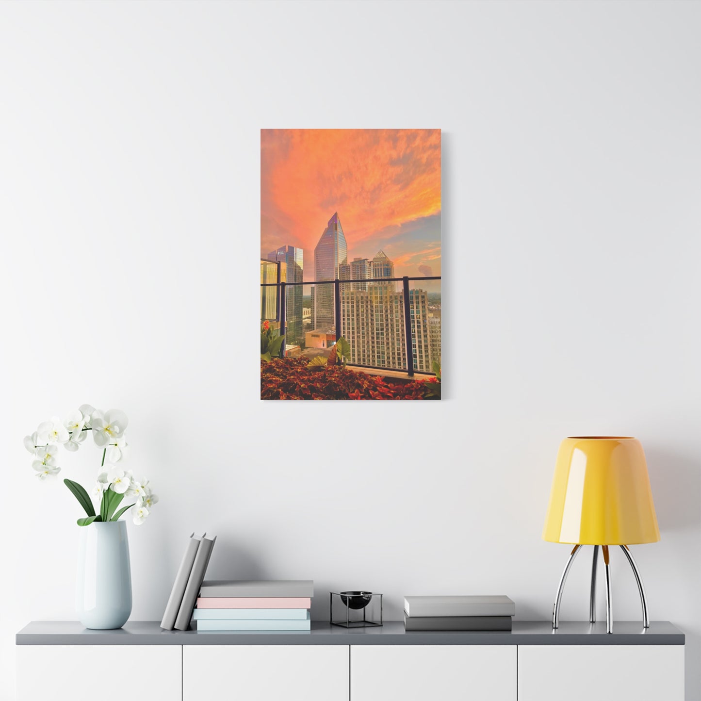 Uptown Charlotte Sunset Matte Canvas