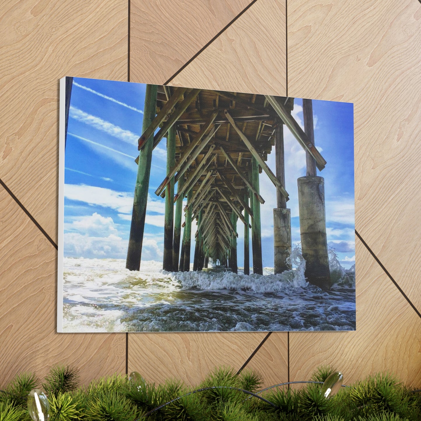 Topsail Island, North Carolina Pier Canvas Gallery Wraps