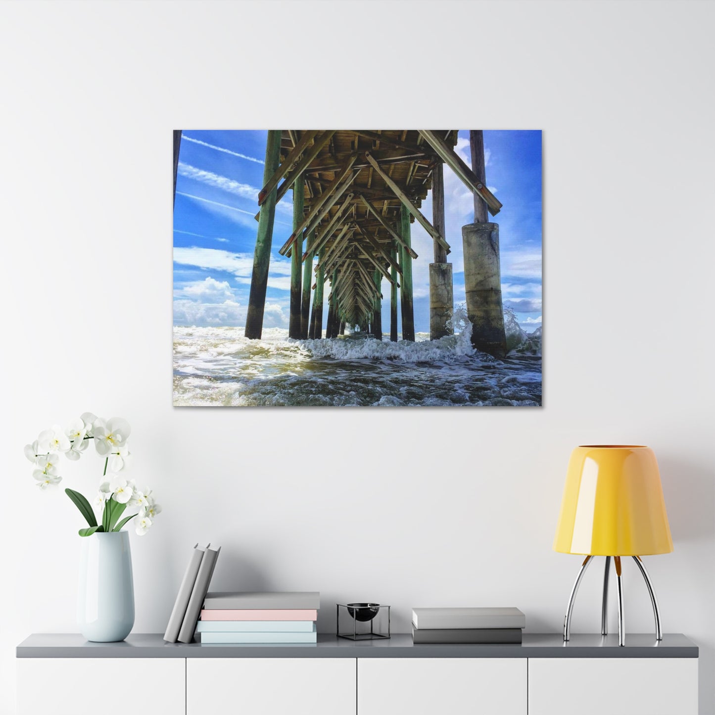 Topsail Island, North Carolina Pier Canvas Gallery Wraps