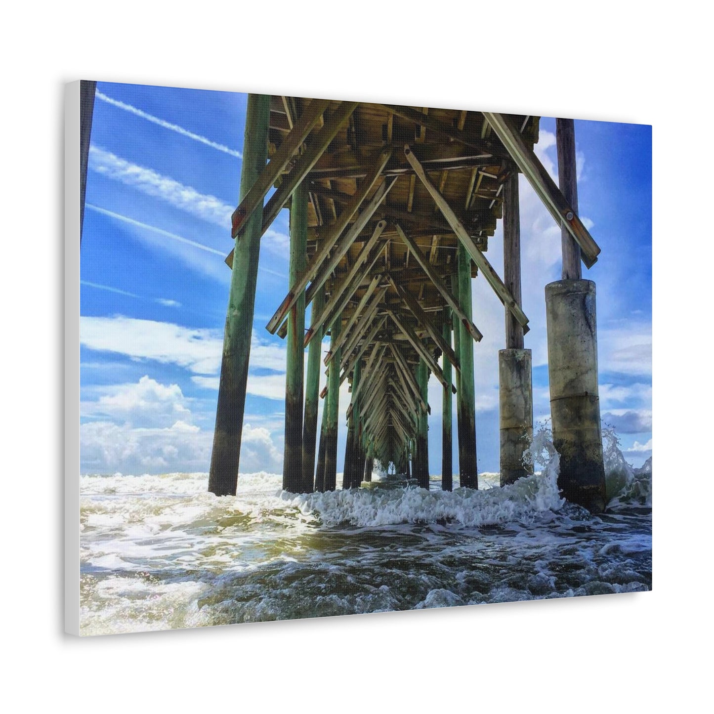 Topsail Island, North Carolina Pier Canvas Gallery Wraps