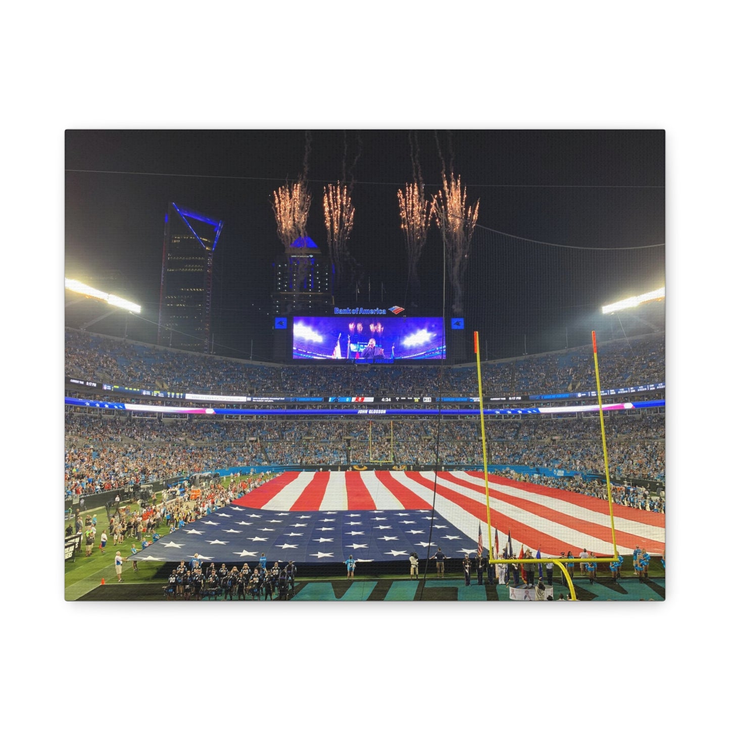 Carolina Panthers American Flag Canvas Gallery Wraps