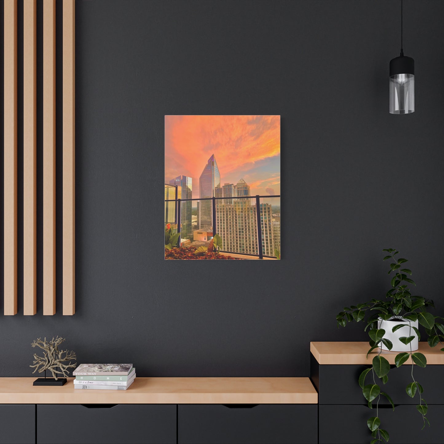 Uptown Charlotte Sunset Matte Canvas