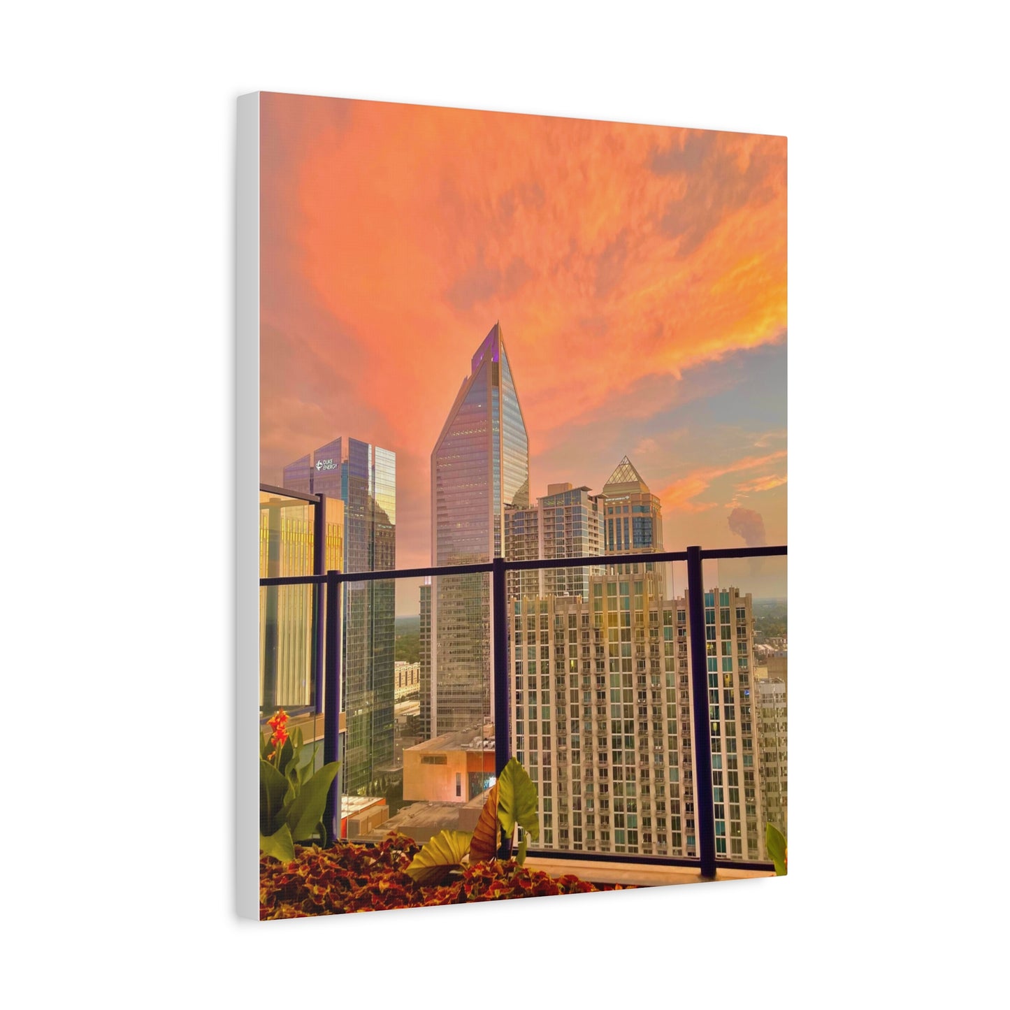 Uptown Charlotte Sunset Matte Canvas