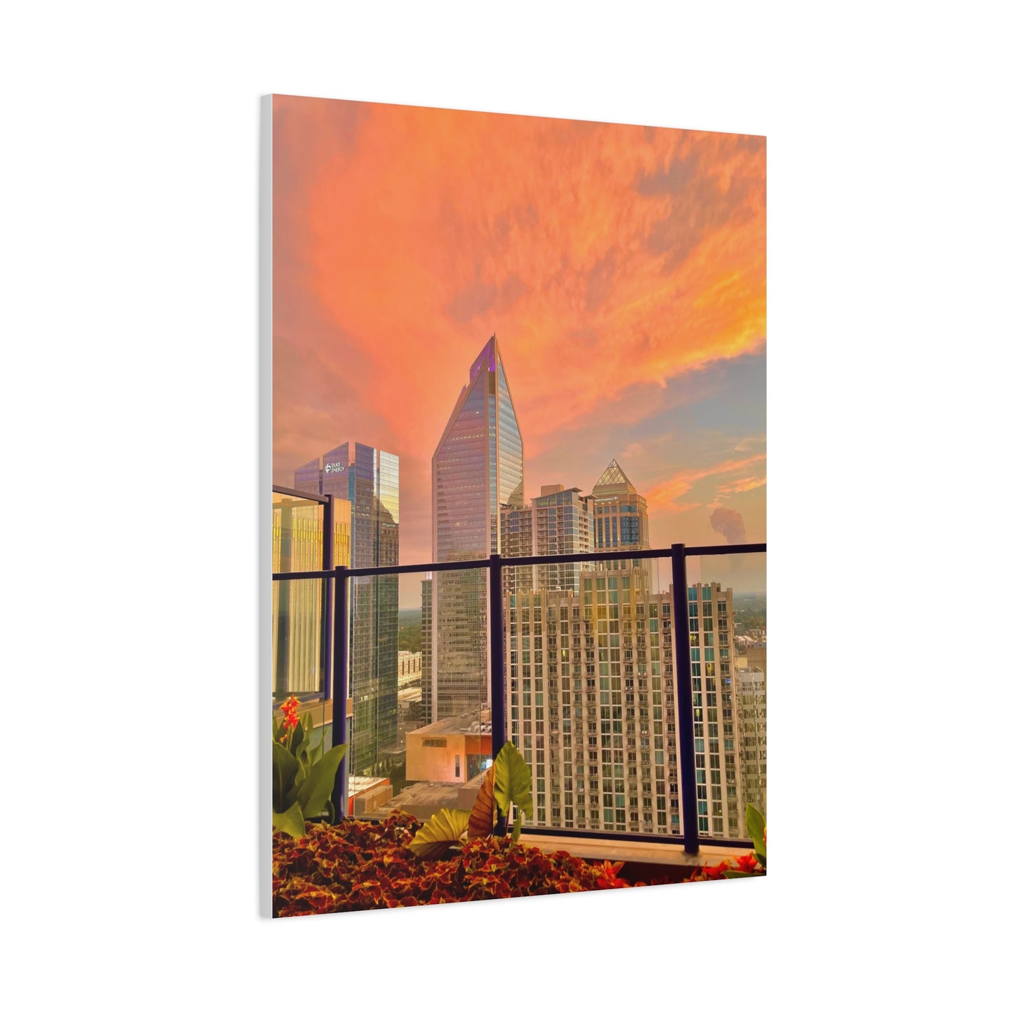 Uptown Charlotte Sunset Matte Canvas