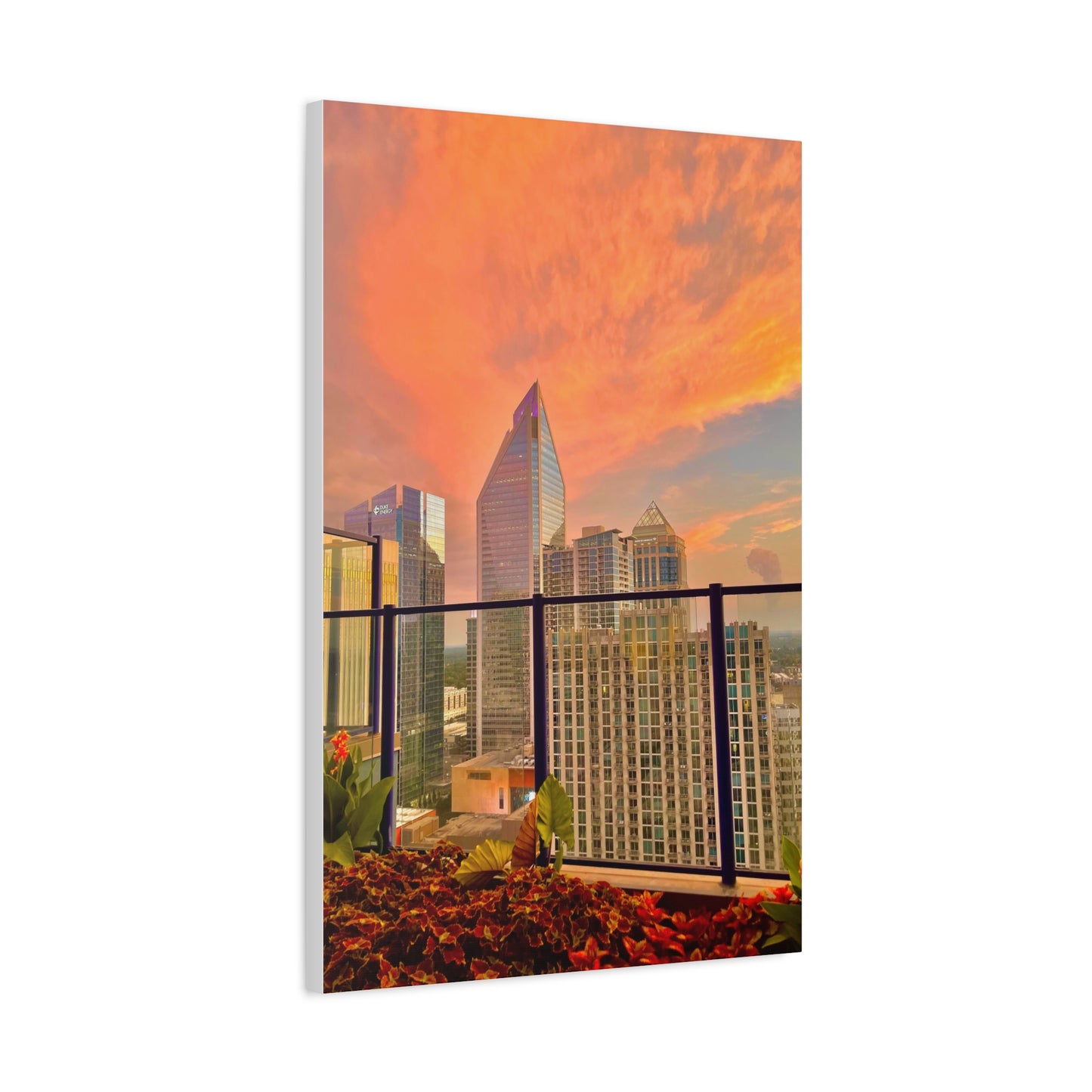 Uptown Charlotte Sunset Matte Canvas