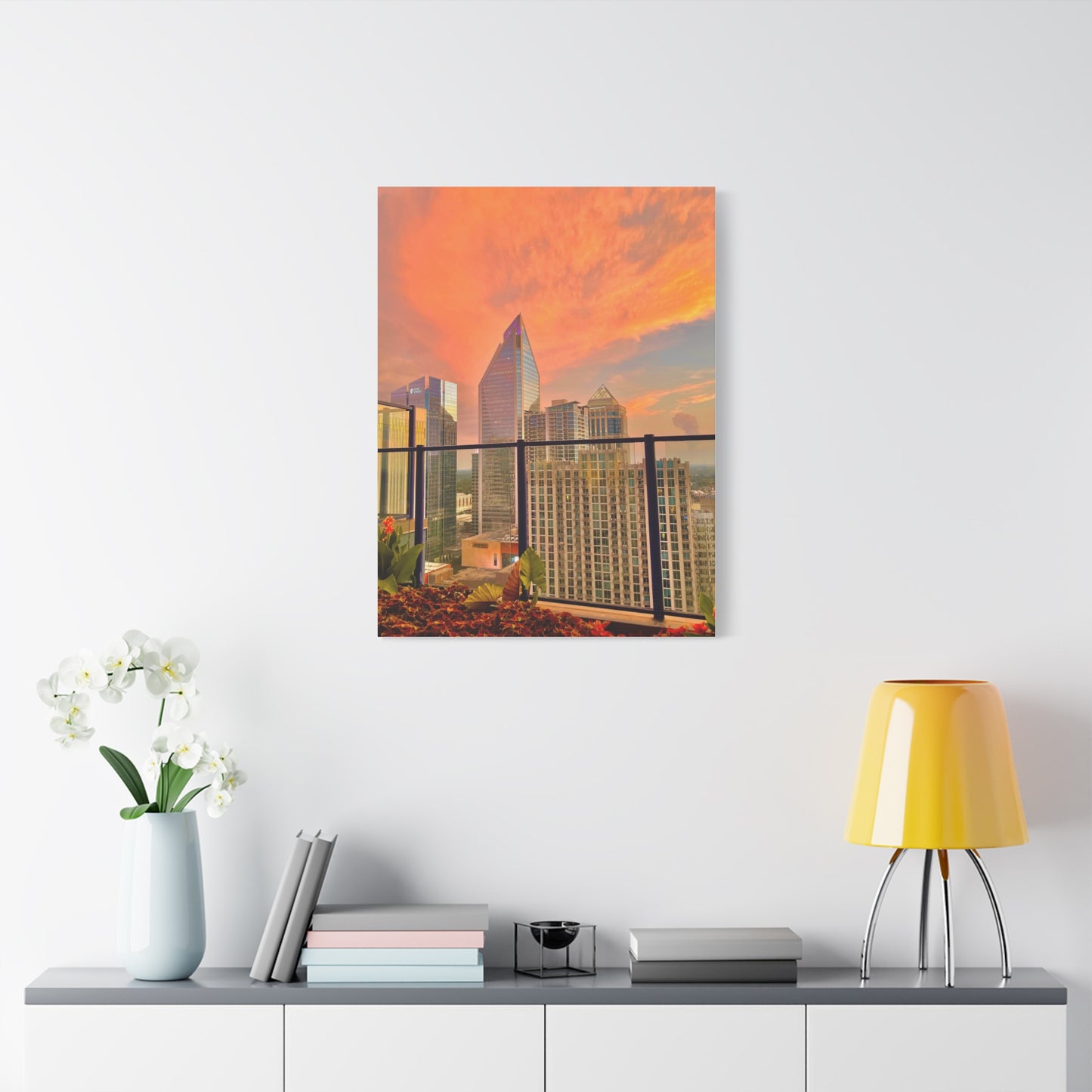 Uptown Charlotte Sunset Matte Canvas