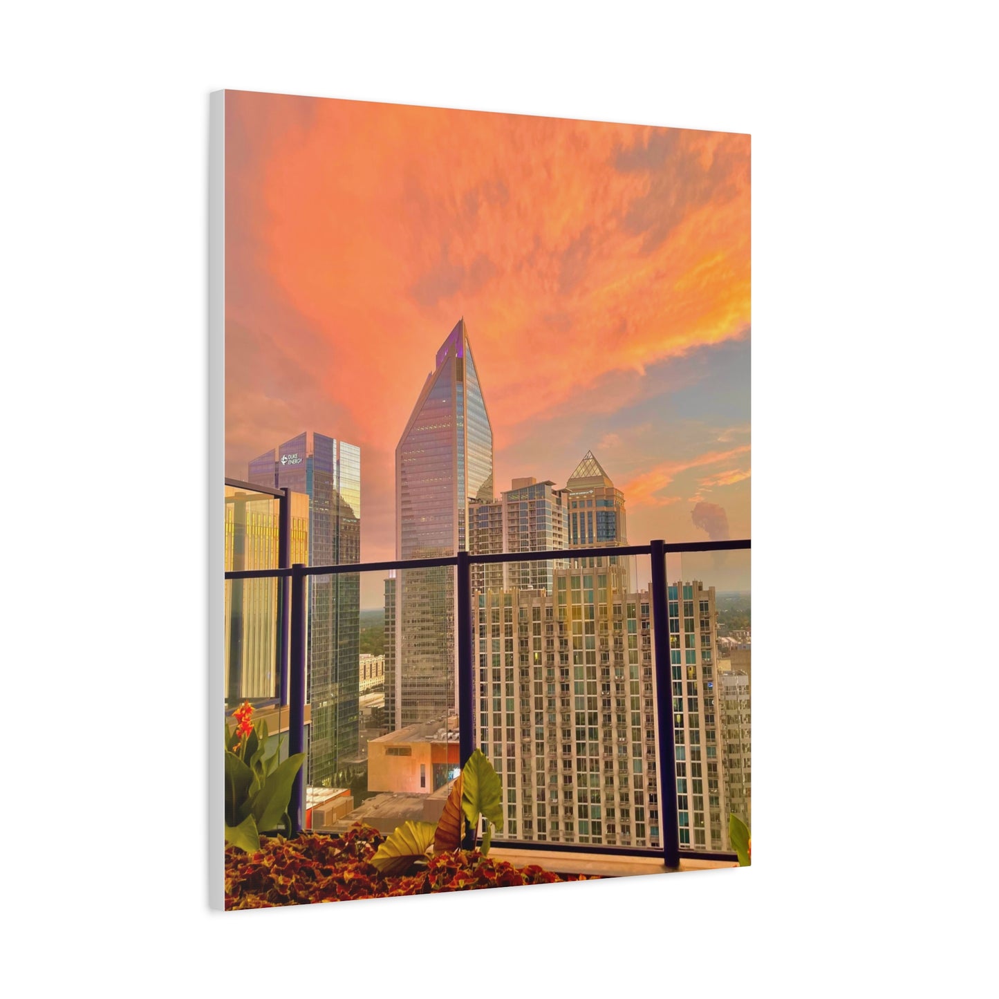 Uptown Charlotte Sunset Matte Canvas