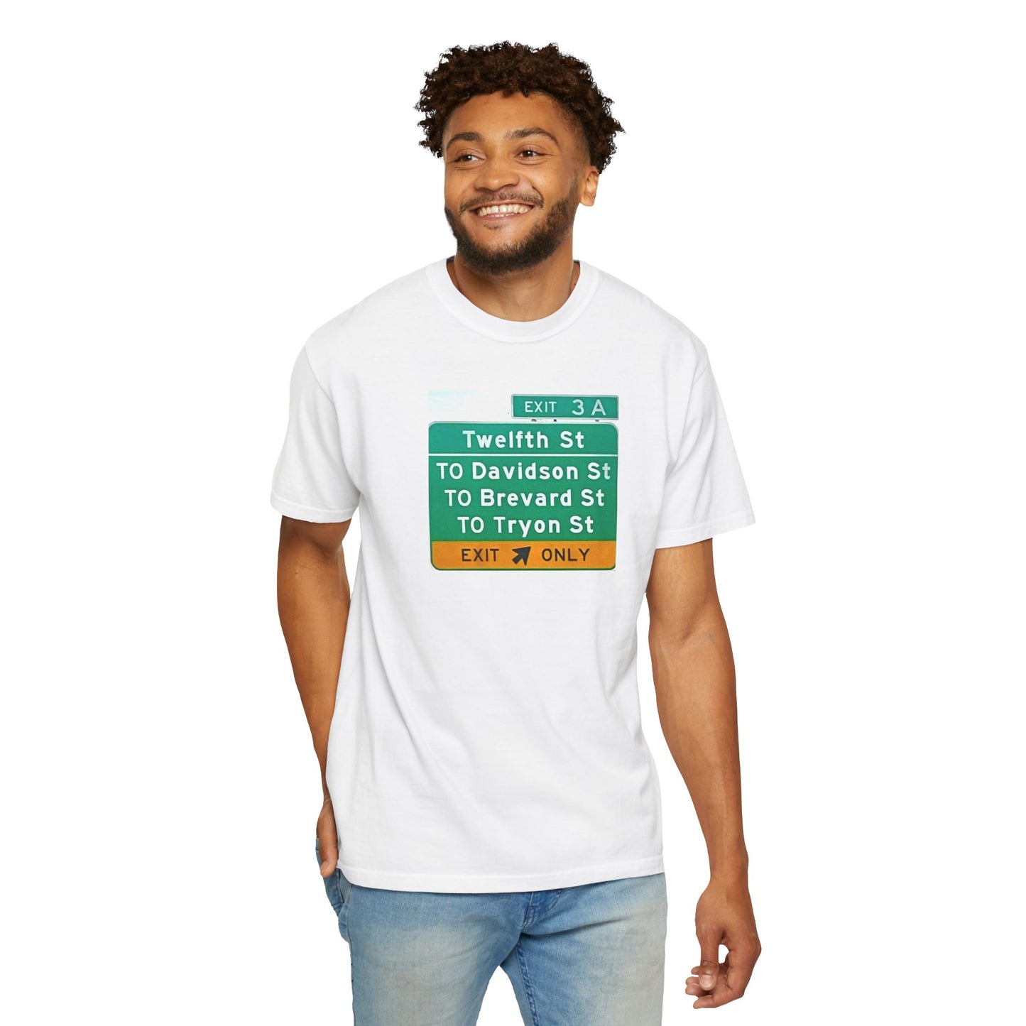 Charlotte I-277 Exit 3A Unisex Garment-Dyed T-shirt