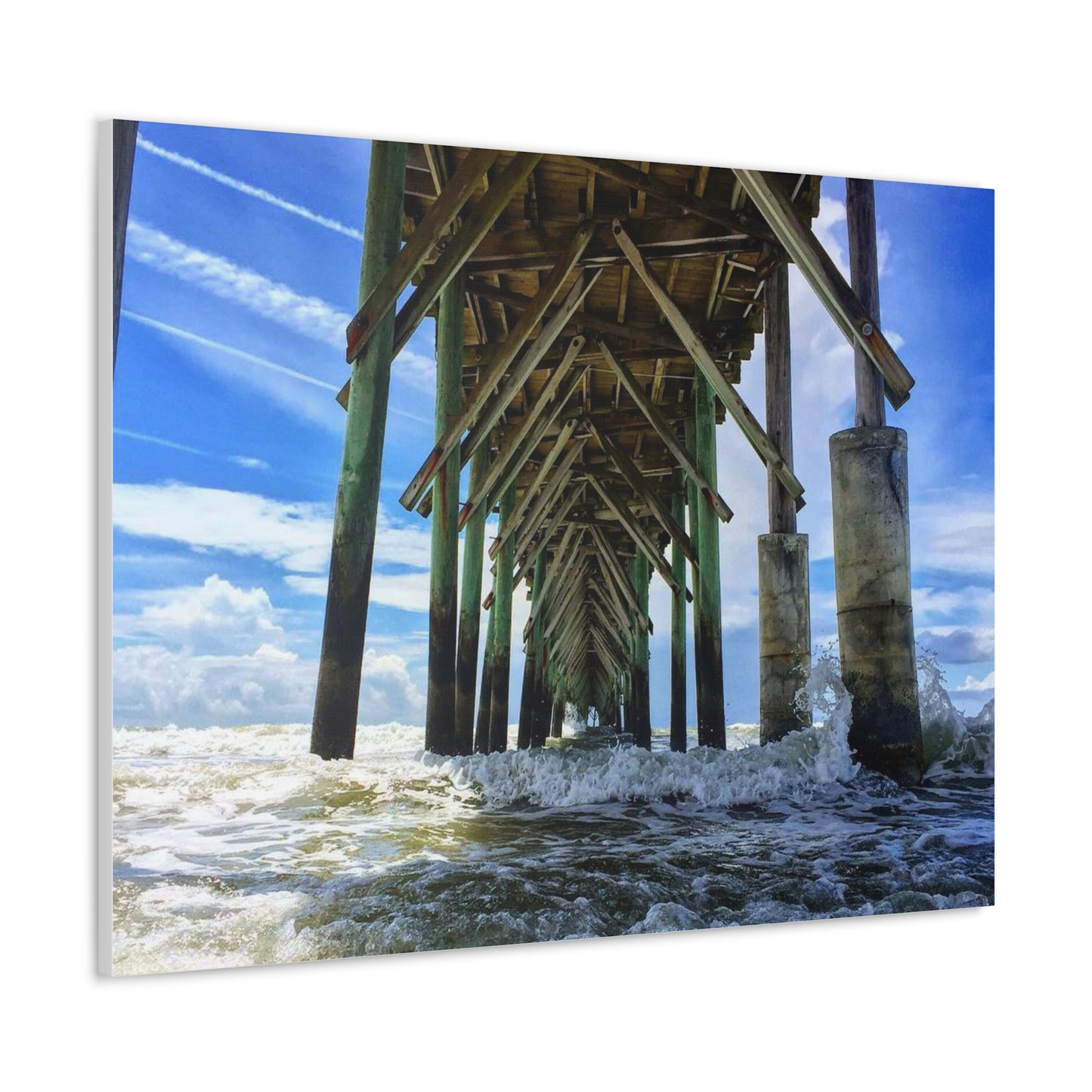 Topsail Island, North Carolina Pier Canvas Gallery Wraps