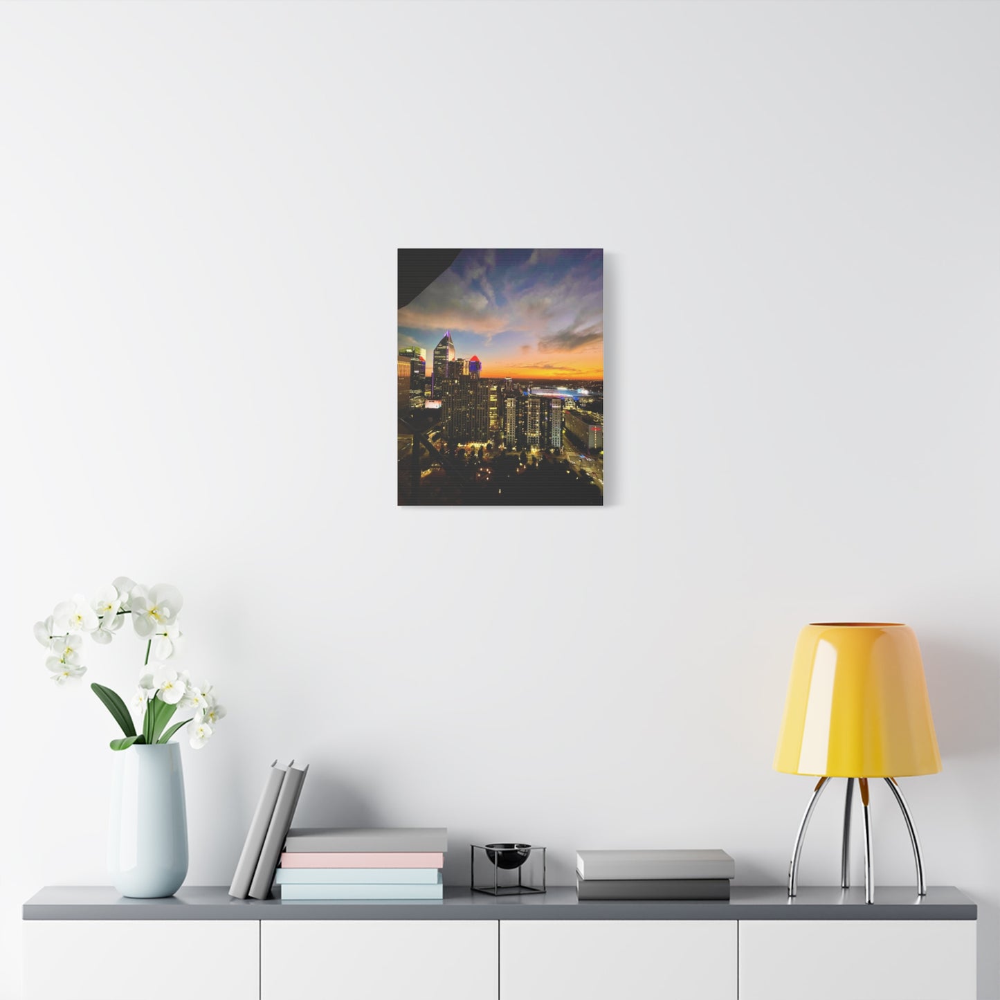 Uptown Charlotte Sunset Wall Art - Stretched Matte Canvas