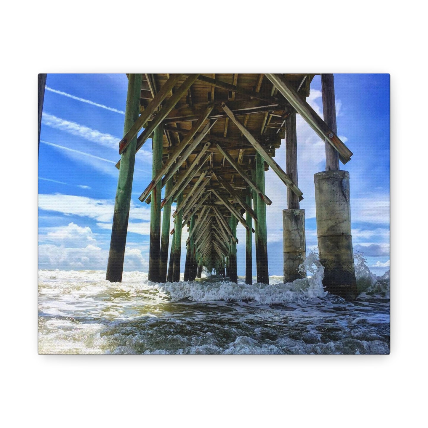 Topsail Island, North Carolina Pier Canvas Gallery Wraps