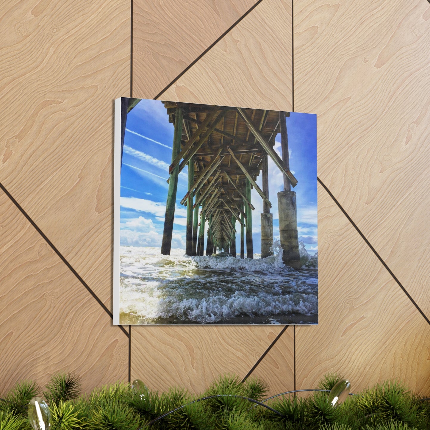 Topsail Island, North Carolina Pier Canvas Gallery Wraps