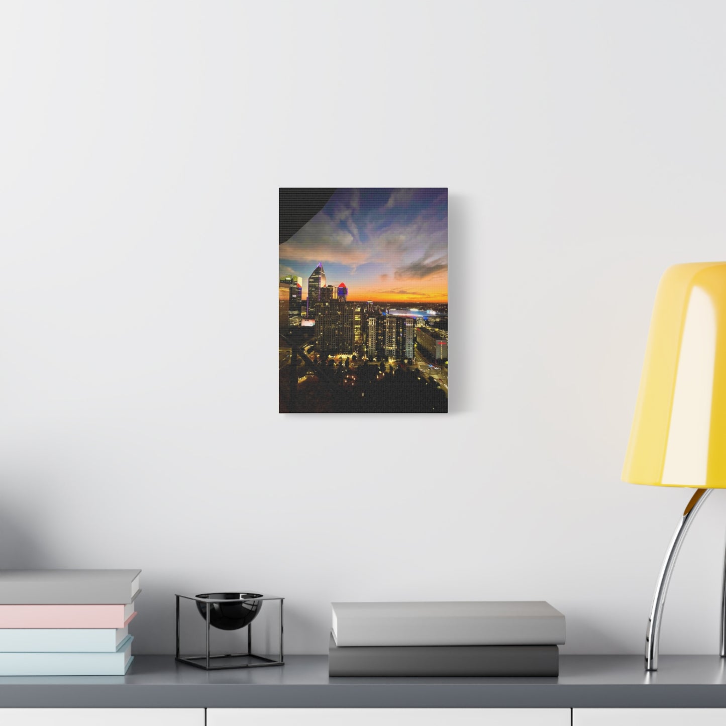 Uptown Charlotte Sunset Wall Art - Stretched Matte Canvas