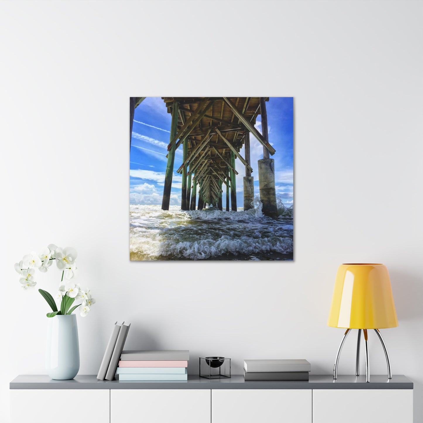 Topsail Island, North Carolina Pier Canvas Gallery Wraps