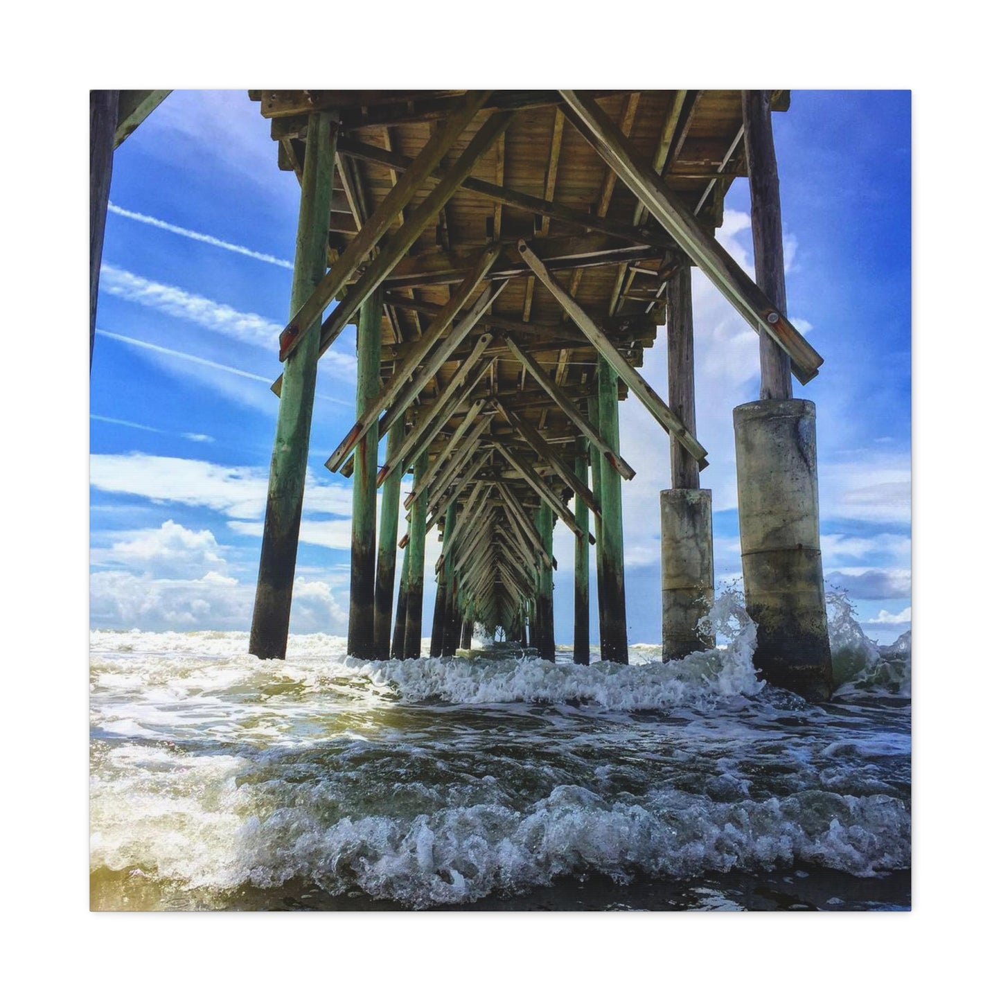 Topsail Island, North Carolina Pier Canvas Gallery Wraps